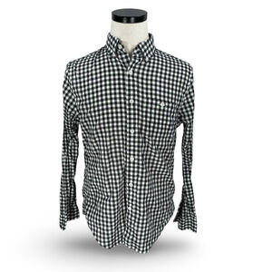 Todd Snyder Shirt Men’s Medium Black‎ White Gingham Long Sleeve Button Down